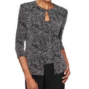 Alex Evening Glitter Print Top